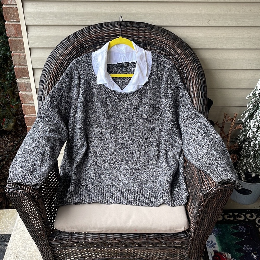 Forever 21 Heather Gray Two Layer Sweater 3X